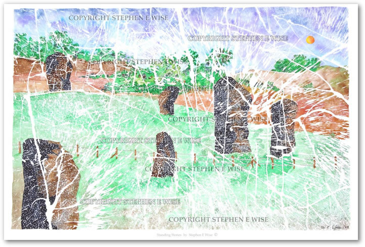 Buy Original Art Works from leading Contemporary Artist Stephen E Wise - Artwork Title : Standing Stones